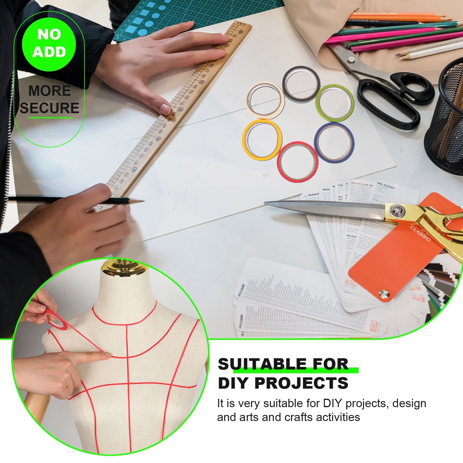 30pcs Positioning Line Tape Colorful Paper Masking Adhesive For Diy Craft Labeling Organizing Mannequin Dress Form Making Supply
30pcs Positioning Line Tape Colorful Paper Masking Adhesive For Diy Craft Labeling Organizing Mannequin Dress Form Making Supply