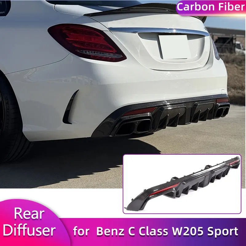 Carbon Fiber Rear Bumper Diffuser Lip Spoiler for Mercedes Benz C Class W205 Sport C63 AMG 2015-2017 Car Rear Lip With Light
Carbon Fiber Rear Bumper Diffuser Lip Spoiler for Mercedes Benz C Class W205 Sport C63 AMG 2015-2017 Car Rear Lip With Light