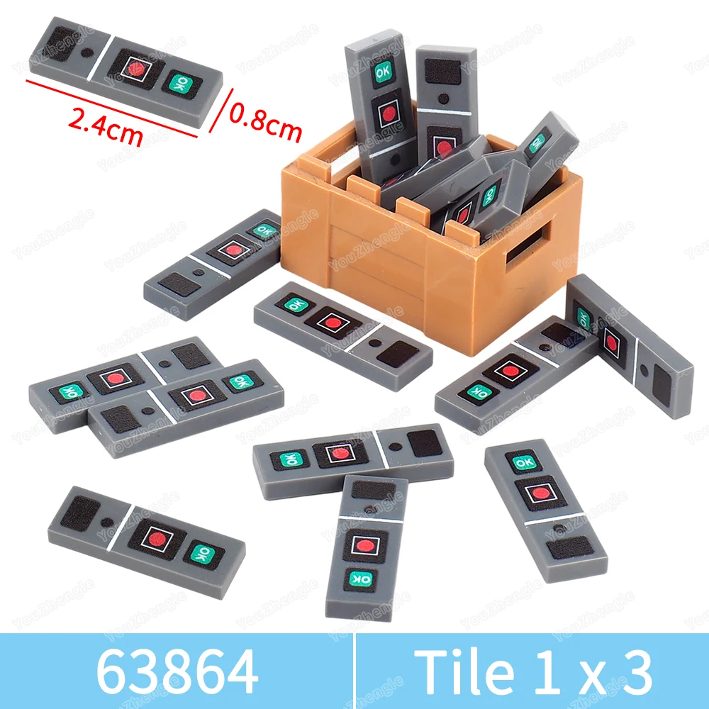 OK Button Printed Pattern 63864 Building Block 1x3 MOC Figures Mechanical Equipment Scenes Matching Accessories Model Gifts Toys
OK Button Printed Pattern 63864 Building Block 1x3 MOC Figures Mechanical Equipment Scenes Matching Accessories Model Gifts Toys