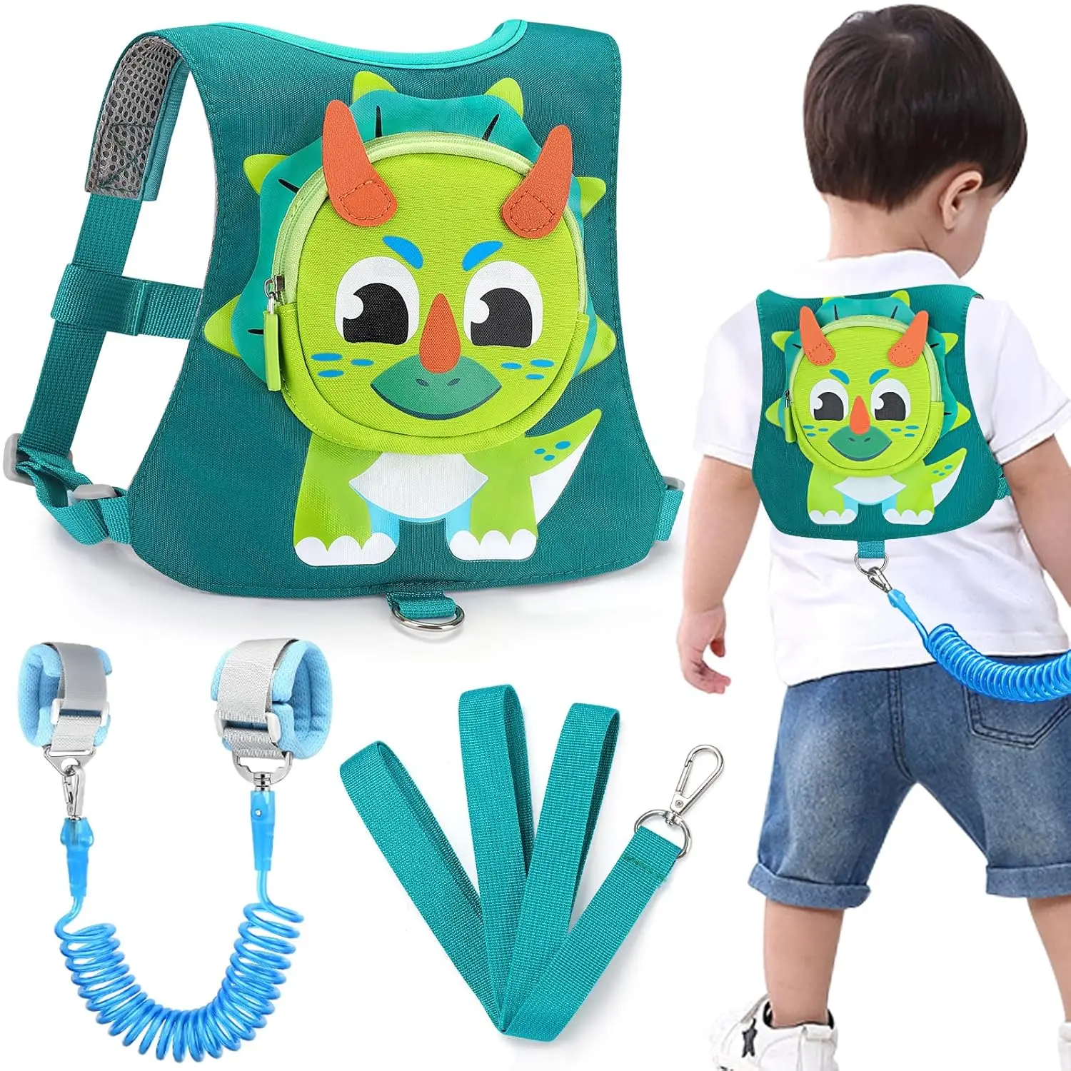 Cute Dinosaur Toddler Harness Leash with Anti-Lost Wrist Link, Adjustable Cotton Strap for 1-5 Years, Outdoor Safety for Boys
Cute Dinosaur Toddler Harness Leash with Anti-Lost Wrist Link, Adjustable Cotton Strap for 1-5 Years, Outdoor Safety for Boys