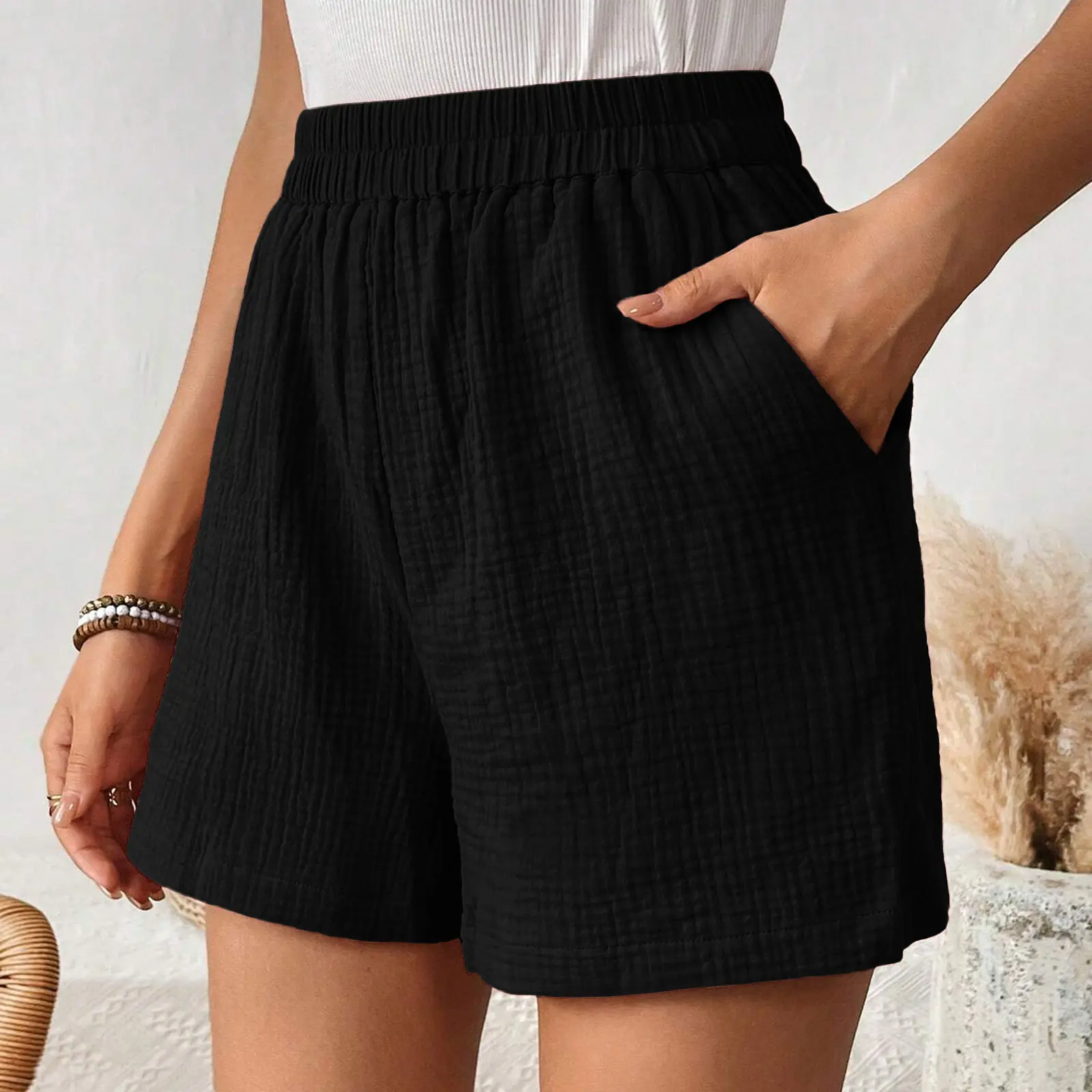 High Waist Sports Loose Shorts Fashion Streetwear Women's Double Layered Cotton Pleats Shorts Straight Leg Casual Pants
High Waist Sports Loose Shorts Fashion Streetwear Women's Double Layered Cotton Pleats Shorts Straight Leg Casual Pants