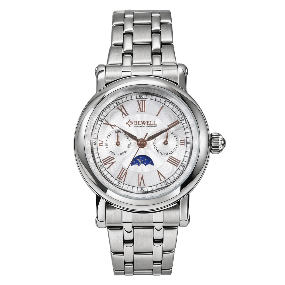 New Automatic Men's Stainless Steel Wristwatch Multi-Function Moon Phase Mechanical Watch
New Automatic Men's Stainless Steel Wristwatch Multi-Function Moon Phase Mechanical Watch