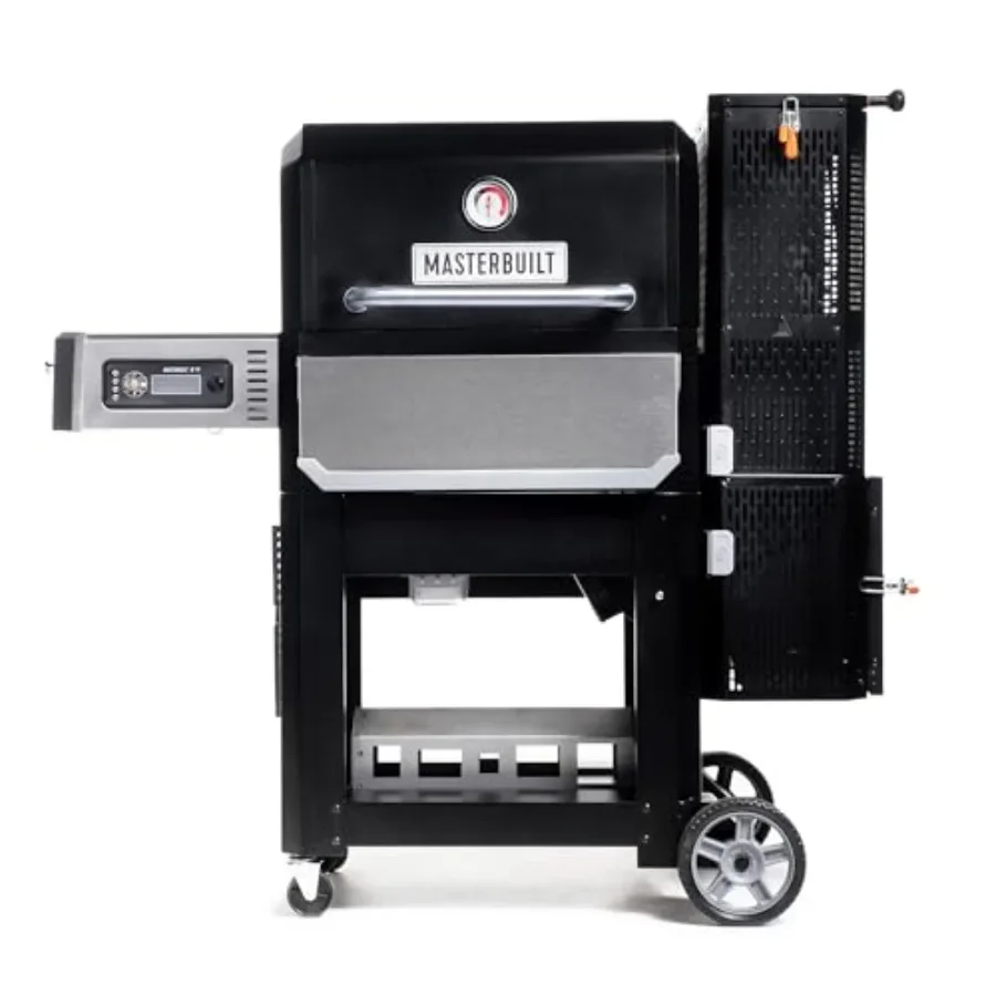 Charcoal smoker grill with griddle insert for outdoor cooking, black steel, digital control and app connectivity, 402 sq in coo
Charcoal smoker grill with griddle insert for outdoor cooking, black steel, digital control and app connectivity, 402 sq in coo