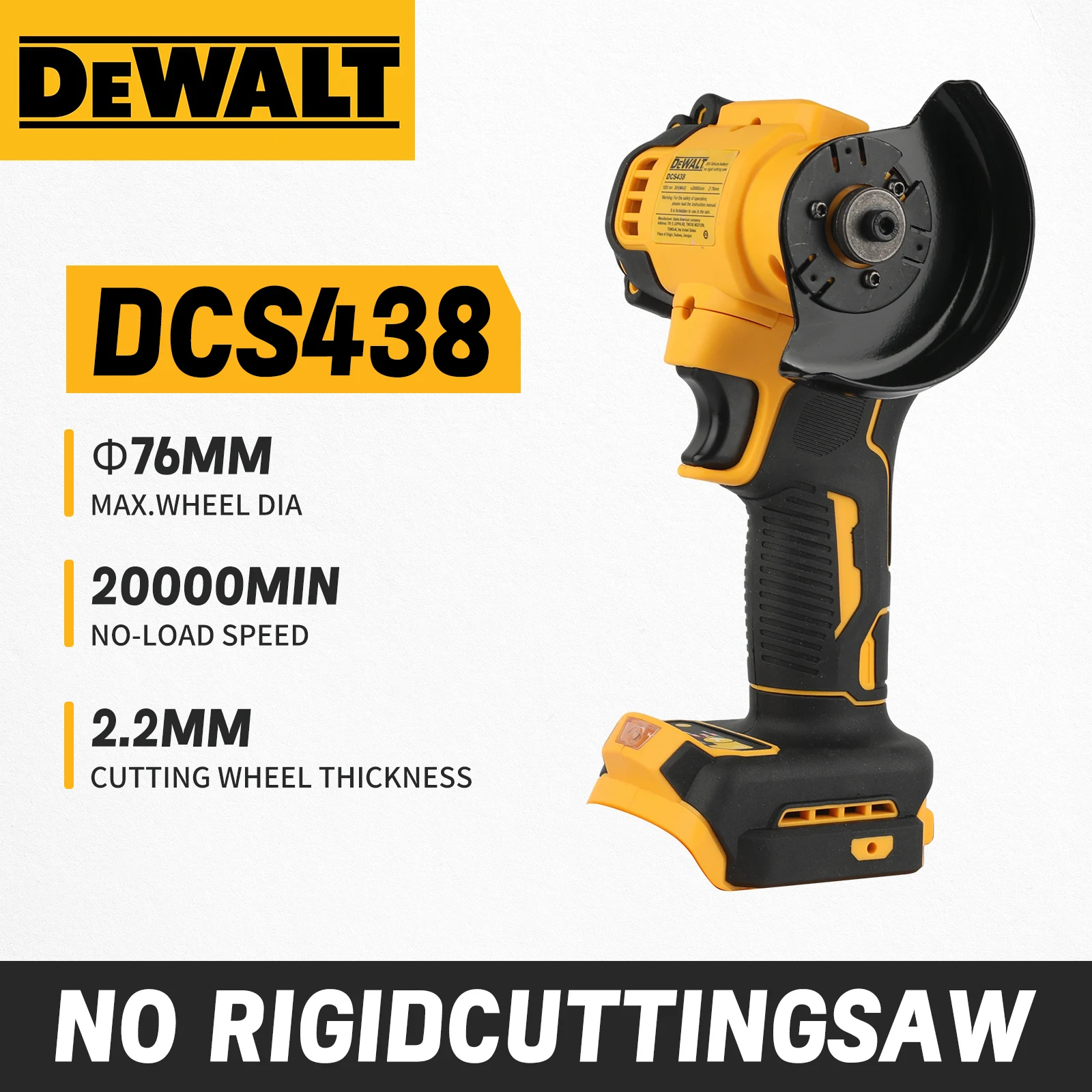 DEWALT DCS438 20V Cordless Cut Off Saw 76mm 20000RPM Portable Mini Angle Grinder Rechargeable Power Tool for Metal Wood Grinding
DEWALT DCS438 20V Cordless Cut Off Saw 76mm 20000RPM Portable Mini Angle Grinder Rechargeable Power Tool for Metal Wood Grinding