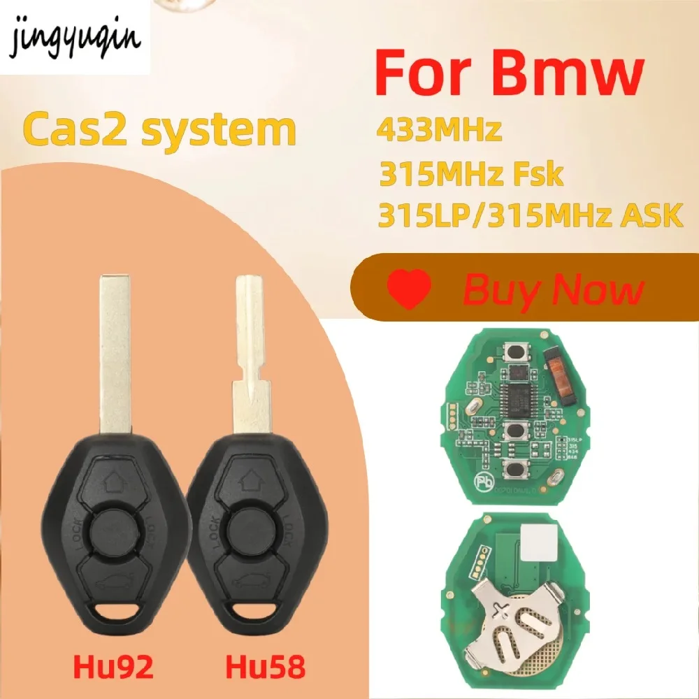 jingyuqin For BMW Cas2 System 3 Button 315LP/315MHz ASK/315MHz FSK/433MHz Hu92/Hu58 key blade Straight remote control car key
jingyuqin For BMW Cas2 System 3 Button 315LP/315MHz ASK/315MHz FSK/433MHz Hu92/Hu58 key blade Straight remote control car key