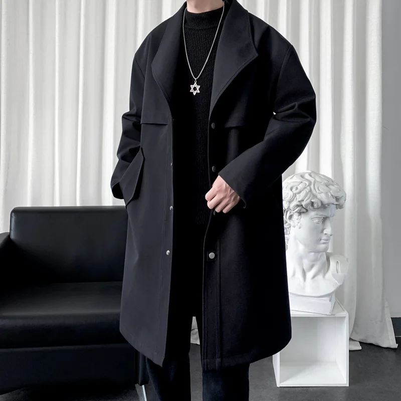 Khaki/Black New Autumn Trench Men's Fashion Overcoat for Male Long Windbreaker Korean Streetwear Men Quality Outerwear Clothing
Khaki/Black New Autumn Trench Men's Fashion Overcoat for Male Long Windbreaker Korean Streetwear Men Quality Outerwear Clothing
