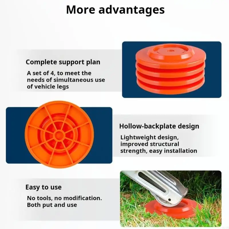 2026 New 4Pcs RVs Support Pads RVs Leveling Jacks Pad Block Ensures Safe And Stable Parking