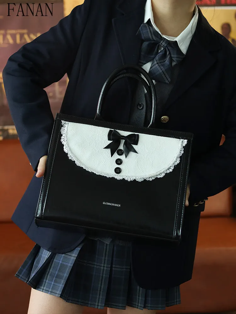 French Style Women's Handbags Black and White Tote Bag Inspired High-end Sweet Handbag Lolita Style Shoulder & Crossbody Bag
French Style Women's Handbags Black and White Tote Bag Inspired High-end Sweet Handbag Lolita Style Shoulder & Crossbody Bag