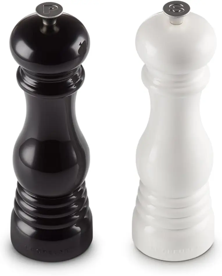 Premium Ceramic Salt and Pepper Mill Set, 8" x 2.5" Black & White, Durable Grinder
Premium Ceramic Salt and Pepper Mill Set, 8" x 2.5" Black & White, Durable Grinder