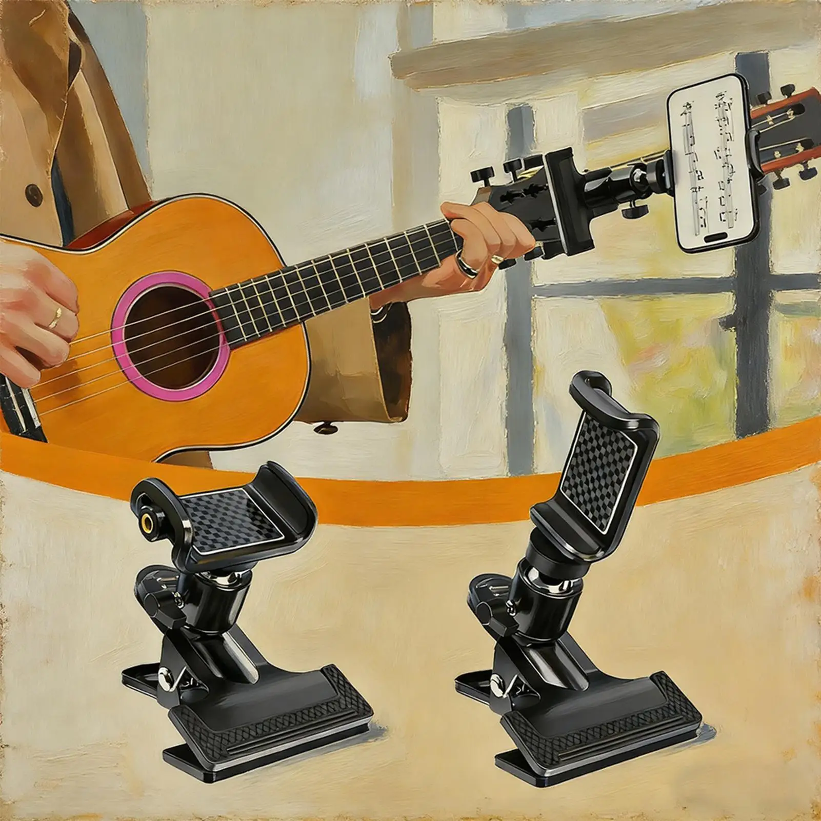 Phone Holder Clamp Adjustable Universal Heavy Duty Support Guitar Mount Phone Holder Clamp For Instrument Ukulele Bass Violin
Phone Holder Clamp Adjustable Universal Heavy Duty Support Guitar Mount Phone Holder Clamp For Instrument Ukulele Bass Violin