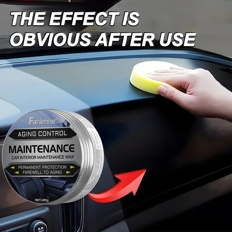 120 г Многоцелевой воск для обновления салона автомобиля — глубоко очищает и блестящий, с приборной панелью, рулевым колесом и сиденьями
120 г Многоцелевой воск для обновления салона автомобиля — глубоко очищает и блестящий, с приборной панелью, рулевым колесом и сиденьями