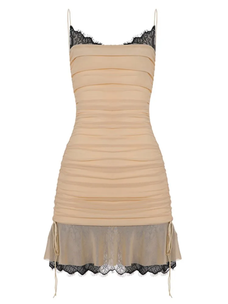 New Sexy Dresses For Woman Lace Evening Dress Contrasting Color Vestidos Slim Suspender Backless Package Hip Leace-up Patchwork
New Sexy Dresses For Woman Lace Evening Dress Contrasting Color Vestidos Slim Suspender Backless Package Hip Leace-up Patchwork