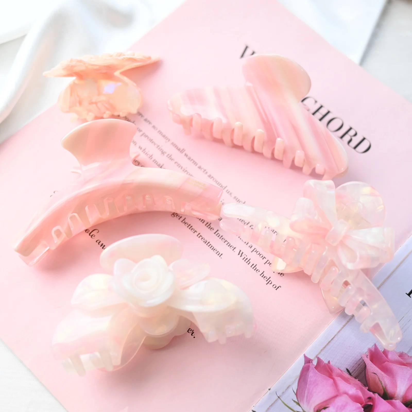 Prettyou Hair Accessories Pink Series Hair Claw Clips for Girls and Women Acetate Hair Crabs Headwear Bow Butterfly Rose Sha
Prettyou Hair Accessories Pink Series Hair Claw Clips for Girls and Women Acetate Hair Crabs Headwear Bow Butterfly Rose Sha