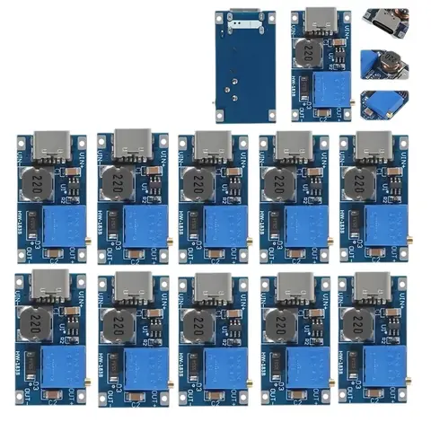 5-10PCS MT3608 Adjustable Step Up Module Voltage Regulator TYPE-C Plug 2V-24V to 5V-28V 2A Step-Up DC-DC Boost Converter