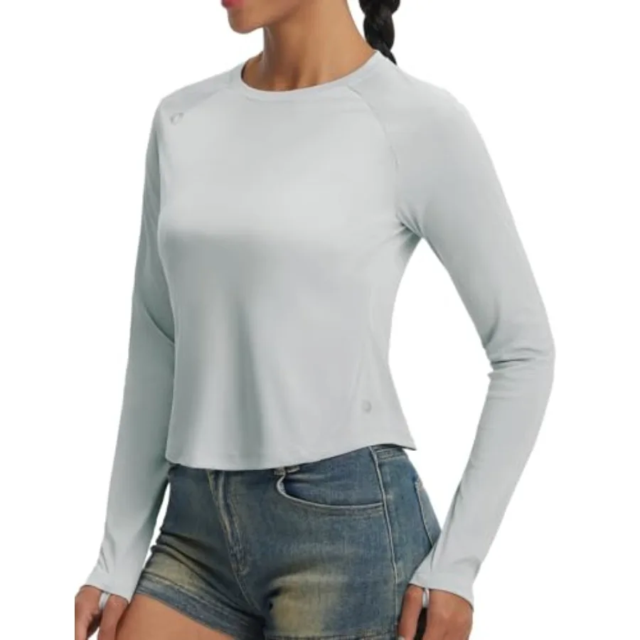 baleaf Women's UPF 50+ Long Sleeve Sun Shirts Crop Rash Guard UV Workout Tops SPF Slim Fit Lightweight Athletic Hiking
baleaf Women's UPF 50+ Long Sleeve Sun Shirts Crop Rash Guard UV Workout Tops SPF Slim Fit Lightweight Athletic Hiking