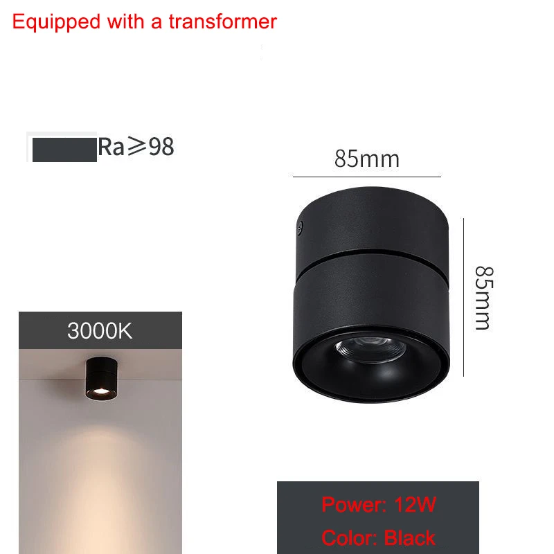 Single Head Spotlight 12W Folding LED Ceiling Spotlight Point Lighting Modern Home Industrial Minimalist Downlight AC110-220V
Single Head Spotlight 12W Folding LED Ceiling Spotlight Point Lighting Modern Home Industrial Minimalist Downlight AC110-220V