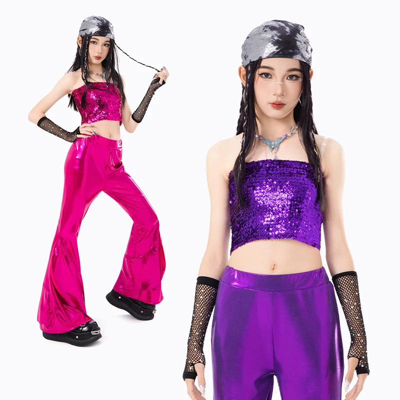 New Children'S Jazz Dance Clothing Group K-pop Stage Outfits Sequins Top Laser Pants For Girls Hip Hop Dance Costumes XS11430
New Children'S Jazz Dance Clothing Group K-pop Stage Outfits Sequins Top Laser Pants For Girls Hip Hop Dance Costumes XS11430