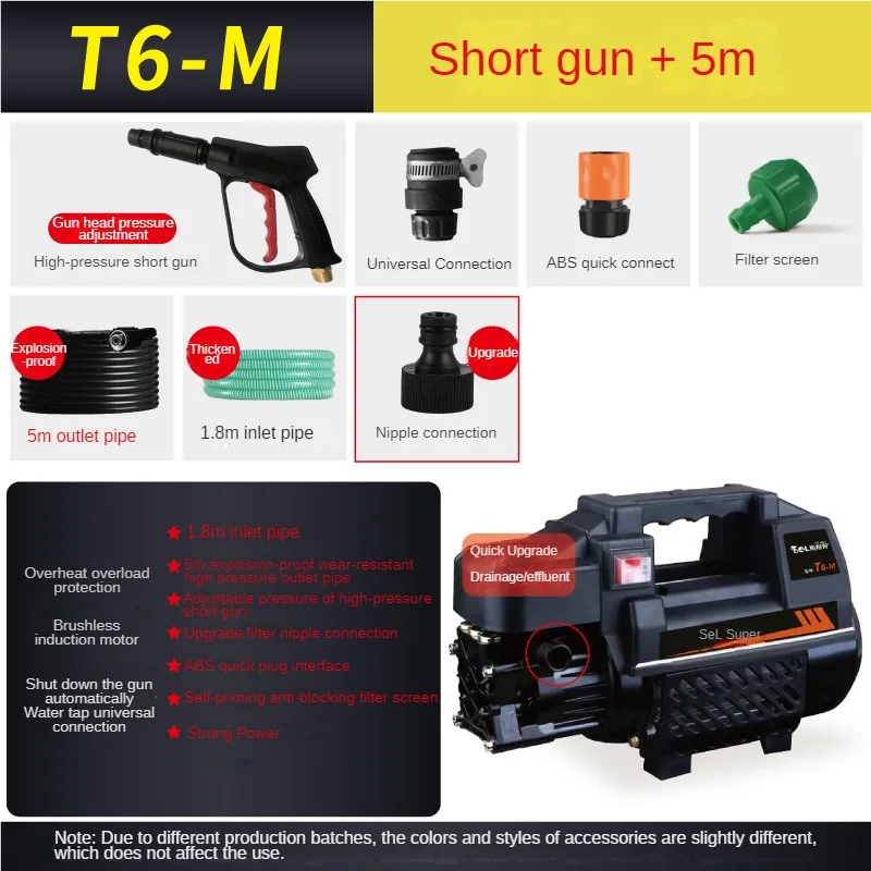 Durable T6 220V High Pressure Washer, Household Car Washing Machine, Water Pump & Spray Gun
Durable T6 220V High Pressure Washer, Household Car Washing Machine, Water Pump & Spray Gun