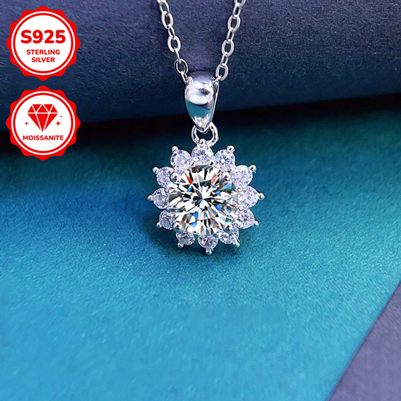 1pc 1/2/3/4/5Ct S925 Silver Moissanite Pendant Necklace: A Graceful and Magnificent Flower Necklace, Ideal As Christmas Presents
1pc 1/2/3/4/5Ct S925 Silver Moissanite Pendant Necklace: A Graceful and Magnificent Flower Necklace, Ideal As Christmas Presents