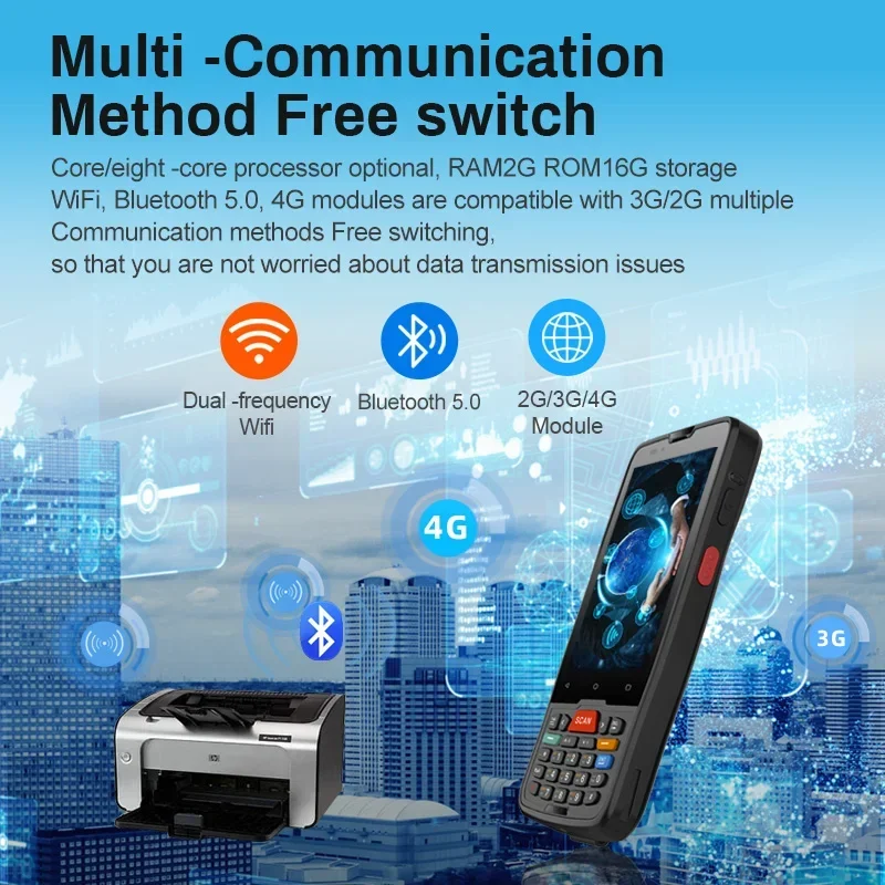 IN STOCK Handheld PDA 4G 4.0 Inch Ip65 Industrial Waterproof Android 9.0 Rugged Handheld Pda 1D 2D Barcode Scanner for Sled
