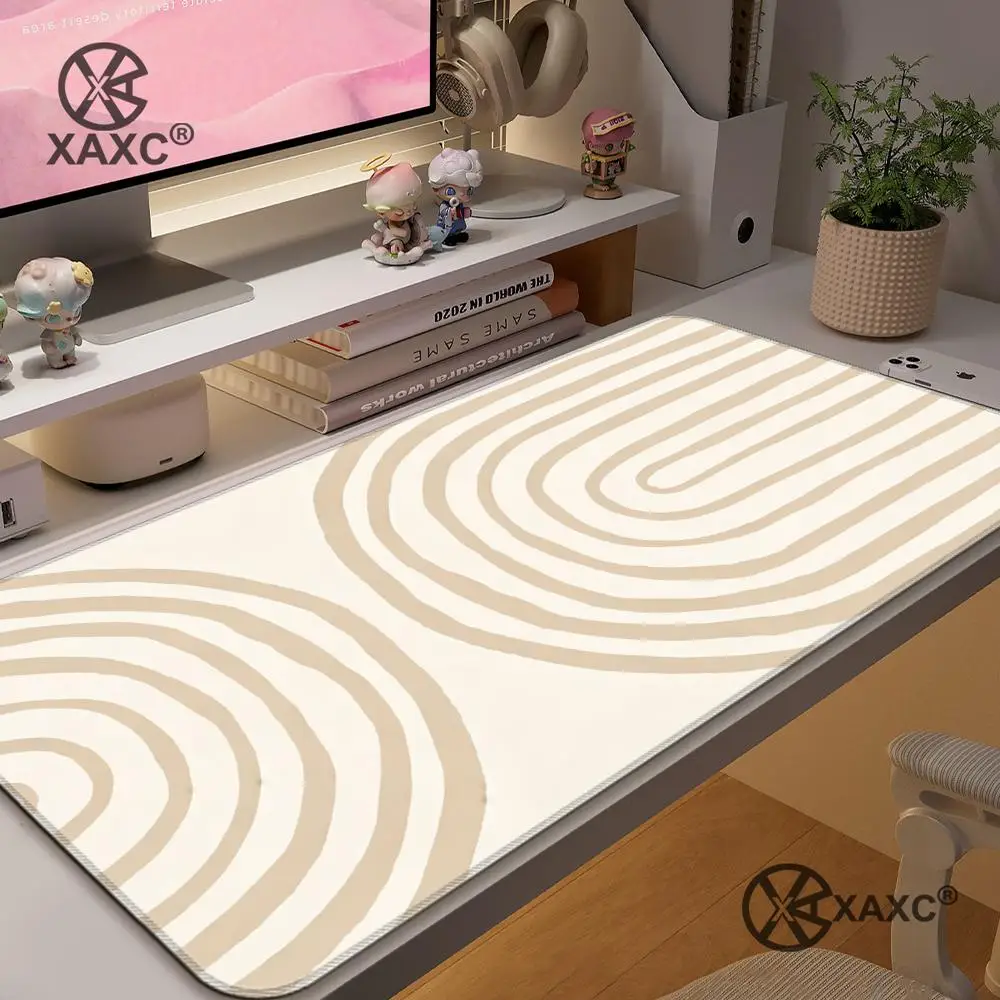Multiple Sizes Large Gaming Desk Mat, Beige White Gray Stripe Mouse Pad with Non-Slip Base XAXC
Multiple Sizes Large Gaming Desk Mat, Beige White Gray Stripe Mouse Pad with Non-Slip Base XAXC