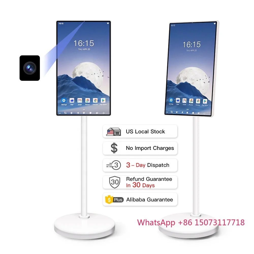 24-дюймовый сенсорный экран, 8-ядерный процессор, ОС Android, 128 ГБ, встроенный аккумулятор с 13-мегапиксельной камерой, умный мобильный портативный монитор с вращением телевизора
24-дюймовый сенсорный экран, 8-ядерный процессор, ОС Android, 128 ГБ, встроенный аккумулятор с 13-мегапиксельной камерой, умный мобильный портативный монитор с вращением телевизора