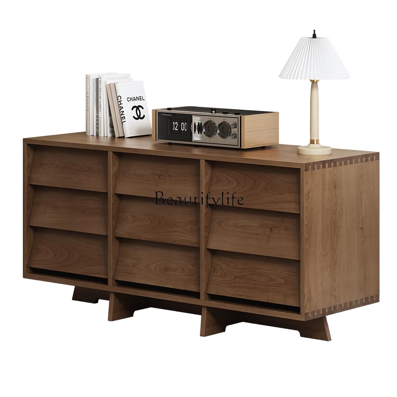 Nordic walnut nine chest cabinet living room modern simple storage cabinet walnut color Japanese light luxury storage drawer
Nordic walnut nine chest cabinet living room modern simple storage cabinet walnut color Japanese light luxury storage drawer