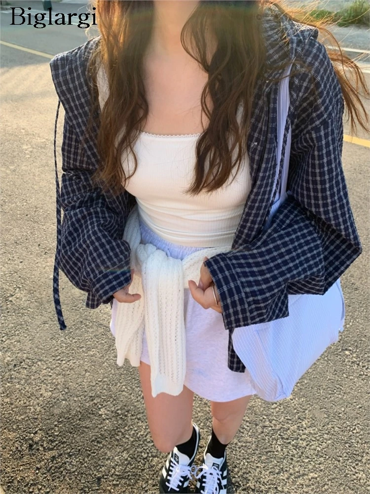 Spring Summer New Fashion Plaid Print Shirt Women Casual Loose Hoodies Shirts Ladies Tops Korean Style Long Sleeve Woman Shirt
Spring Summer New Fashion Plaid Print Shirt Women Casual Loose Hoodies Shirts Ladies Tops Korean Style Long Sleeve Woman Shirt