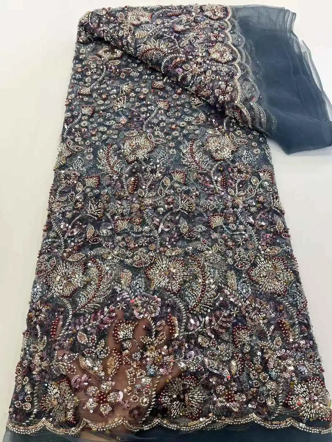 Beaded Sequin Lace Fabric Nigerian Lace Fabric High Quality Lace Gold Embroidered Fabric For Sewing Women's Evening Dress
Beaded Sequin Lace Fabric Nigerian Lace Fabric High Quality Lace Gold Embroidered Fabric For Sewing Women's Evening Dress
