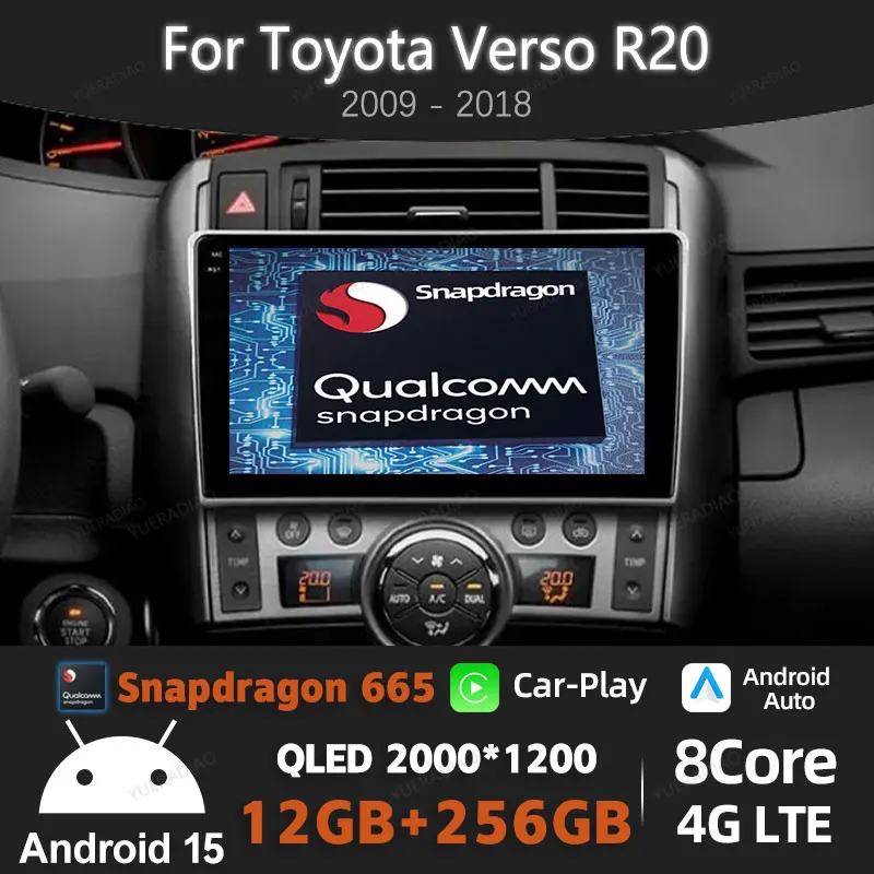 Android 15 Car Radio For Toyota Corolla Verso R20 2009 - 2018 Qualcomm GPS NAVI Head Unit Multimedia Video Player 4G WIFI QLED
Android 15 Car Radio For Toyota Corolla Verso R20 2009 - 2018 Qualcomm GPS NAVI Head Unit Multimedia Video Player 4G WIFI QLED