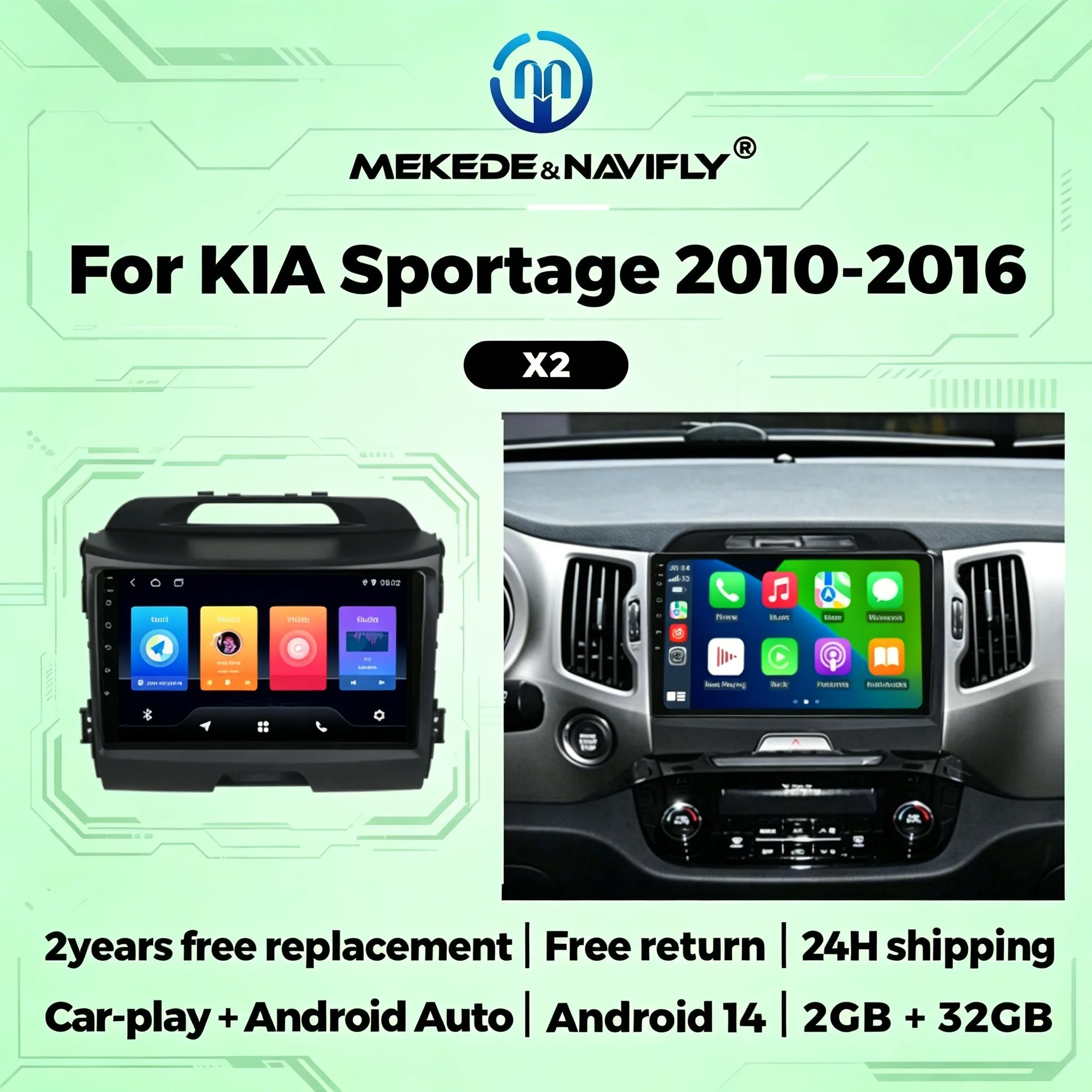 2 Din Car Radio Stereo For KIA Sportage 2010-2016 Wireless Carplay Car Multimedia Player FM Autoradio Car Play Android Auto GPS
2 Din Car Radio Stereo For KIA Sportage 2010-2016 Wireless Carplay Car Multimedia Player FM Autoradio Car Play Android Auto GPS