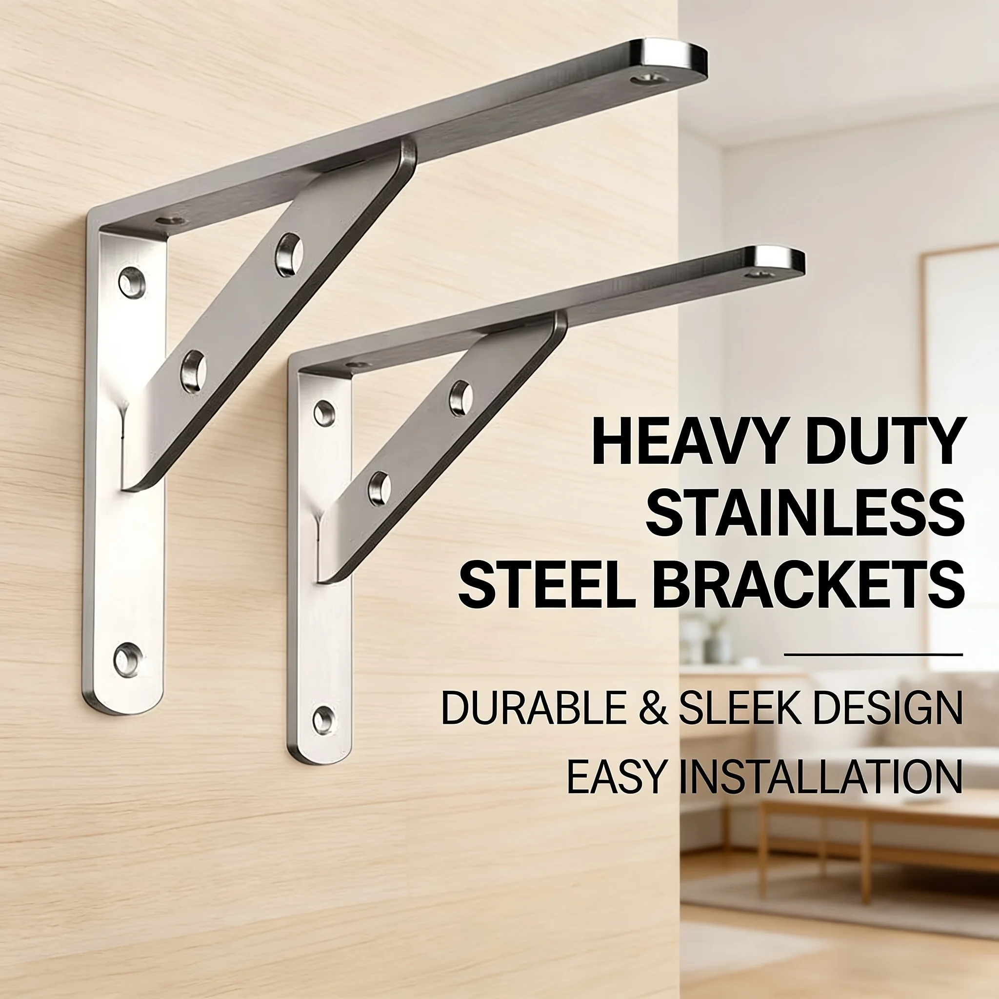 2-Pack Stainless Steel Bracket Triangle Support Bracket Wooden Board Support Frame Solid Thickened Load-Bearing Bracket Nine-Point Bracket
2-Pack Stainless Steel Bracket Triangle Support Bracket Wooden Board Support Frame Solid Thickened Load-Bearing Bracket Nine-Point Bracket