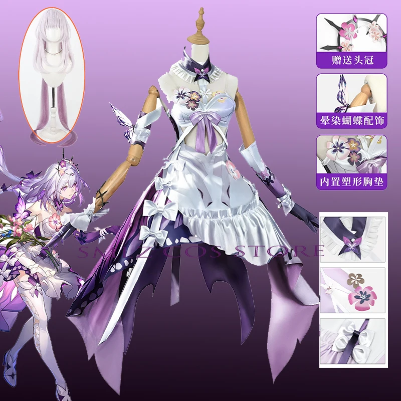 Honkai Star Rail Cosplay Castorice Costume Dress Wig Headwear Butterfly Flower Props Anime Castorice Role-play Suit for Woman
Honkai Star Rail Cosplay Castorice Costume Dress Wig Headwear Butterfly Flower Props Anime Castorice Role-play Suit for Woman