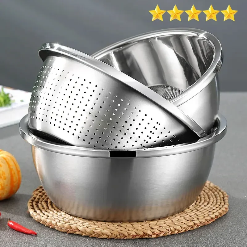 【Hot sales】Multi Functional Stainless Steel Vegetable Bowl, Egg Mixing Bowl,Drain Basket, Soup Basin, Kitchen Cooking
【Hot sales】Multi Functional Stainless Steel Vegetable Bowl, Egg Mixing Bowl,Drain Basket, Soup Basin, Kitchen Cooking