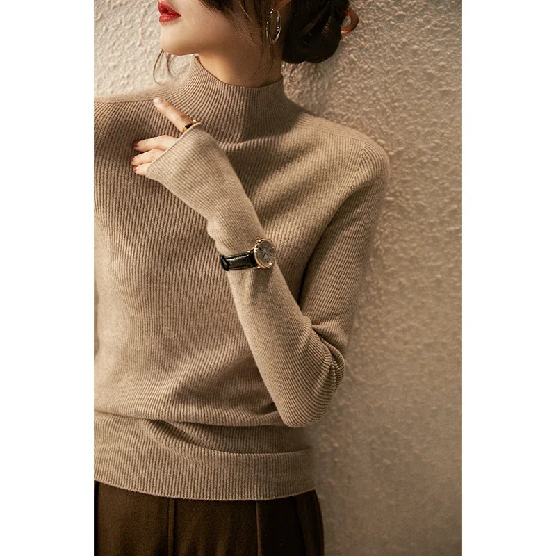 Italian technology organic wool cashmere seamless semi-high neck knitted autumn and winter multi-color bottoming shirt
Italian technology organic wool cashmere seamless semi-high neck knitted autumn and winter multi-color bottoming shirt