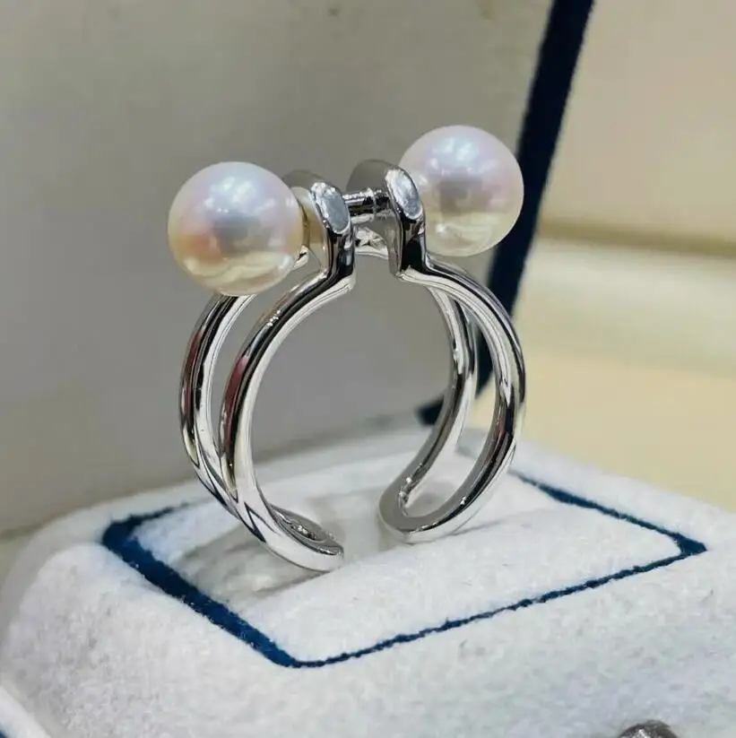 gorgeous 9-8mm south sea round white pearl ring 925s 
gorgeous 9-8mm south sea round white pearl ring 925s