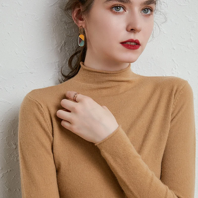 Autumn Winter ort Knitted Woolen Sweater Women's f High Collar Camere Yarn Roll Base Layer mid Ne Top
Autumn Winter ort Knitted Woolen Sweater Women's f High Collar Camere Yarn Roll Base Layer mid Ne Top