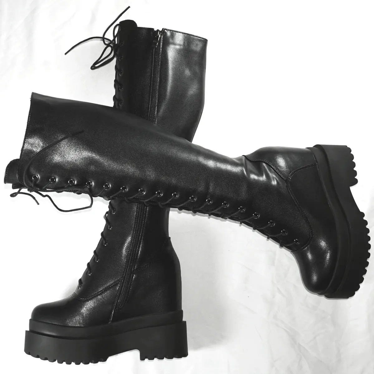 Winter Wedges High Heel Pumps Shoes Women Lace Up Black Genuine Leather Knee High Boots Female Round Toe Fashion Sneakers Shoes
Winter Wedges High Heel Pumps Shoes Women Lace Up Black Genuine Leather Knee High Boots Female Round Toe Fashion Sneakers Shoes