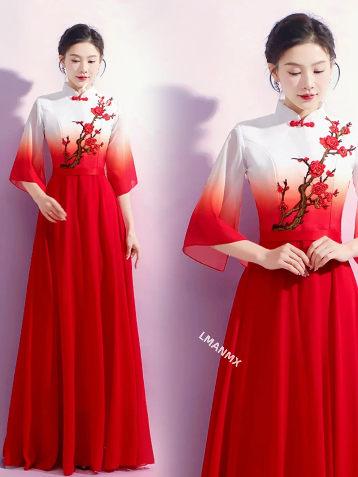 New adult women's choir costume slim fit Chinese style guzheng playing costume red song chorus performance costume
New adult women's choir costume slim fit Chinese style guzheng playing costume red song chorus performance costume