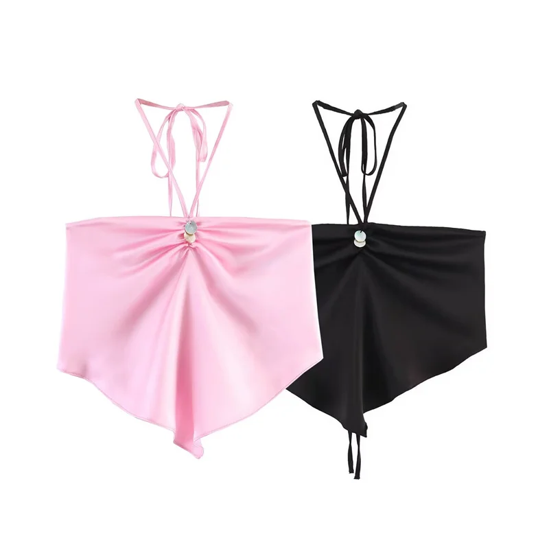 Summer Women's Sleeveless Backless Hanging Neck Collar Top 2026 New Fashion Sexy And Elegant Top Short Women's Clothing
Summer Women's Sleeveless Backless Hanging Neck Collar Top 2026 New Fashion Sexy And Elegant Top Short Women's Clothing