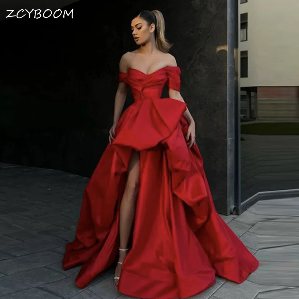 Elegant Red Sweetheart Evening Party Wedding Dresses 2025 Backless Off The Shoulder High Slit Sweep Train Bridal Gowns For Women
Elegant Red Sweetheart Evening Party Wedding Dresses 2025 Backless Off The Shoulder High Slit Sweep Train Bridal Gowns For Women