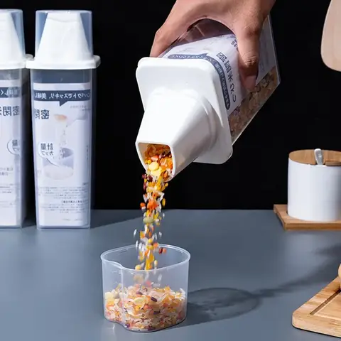 Japanese Style Food Container Sealed Insect Proof and Moisture-proof Grains Tank Storage Kitchen Sorting Rice Storage Box Jar