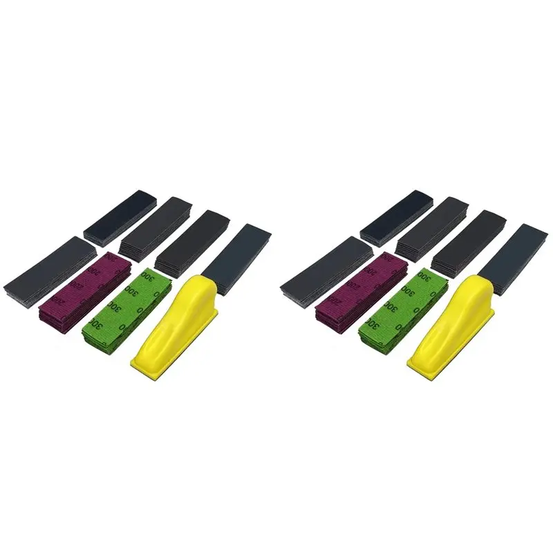 A93E-2 Set 3.5X1inch Mini Sandpaper With Hook And Sanding Block Assorted 400/600/800/1000/1500/2000/3000 Grits For Polishing
A93E-2 Set 3.5X1inch Mini Sandpaper With Hook And Sanding Block Assorted 400/600/800/1000/1500/2000/3000 Grits For Polishing