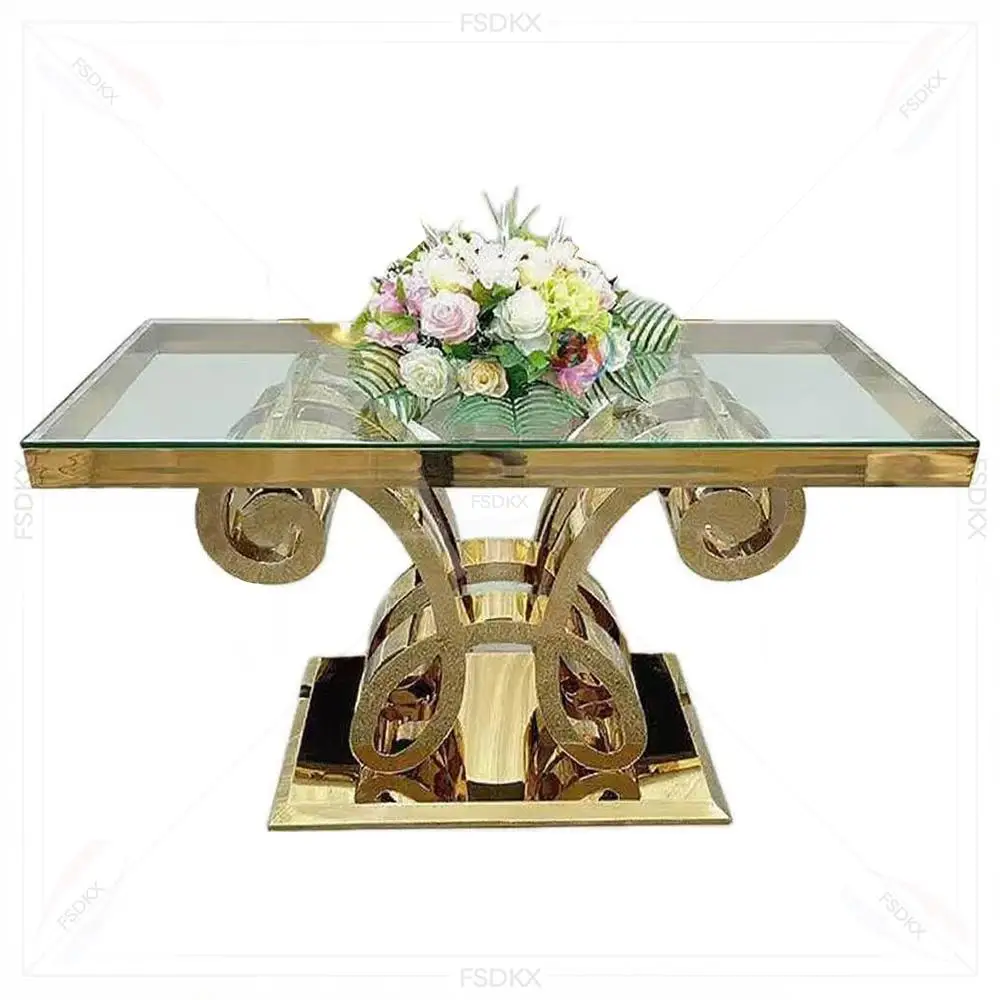 FSDKX Luxury With Glass Top Dining Table China Supplier Hot Sale Dining Room Table for Wedding
FSDKX Luxury With Glass Top Dining Table China Supplier Hot Sale Dining Room Table for Wedding