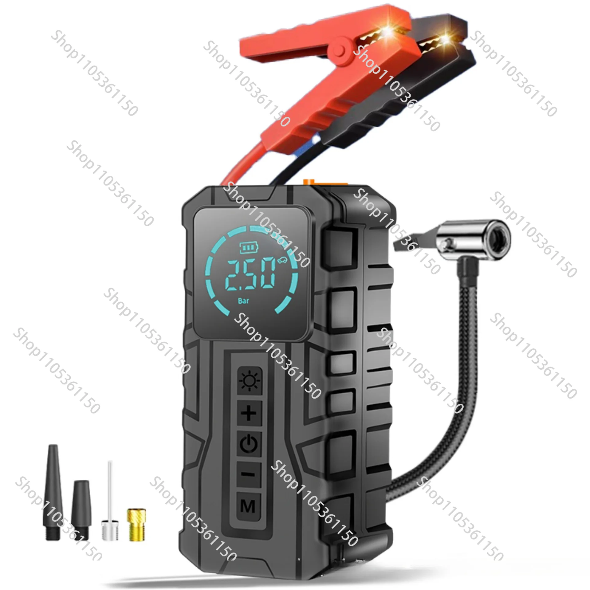 Foreign trade automobile emergency start power supply, vehicle air pump integrated, electric treasure battery start air pump
Foreign trade automobile emergency start power supply, vehicle air pump integrated, electric treasure battery start air pump