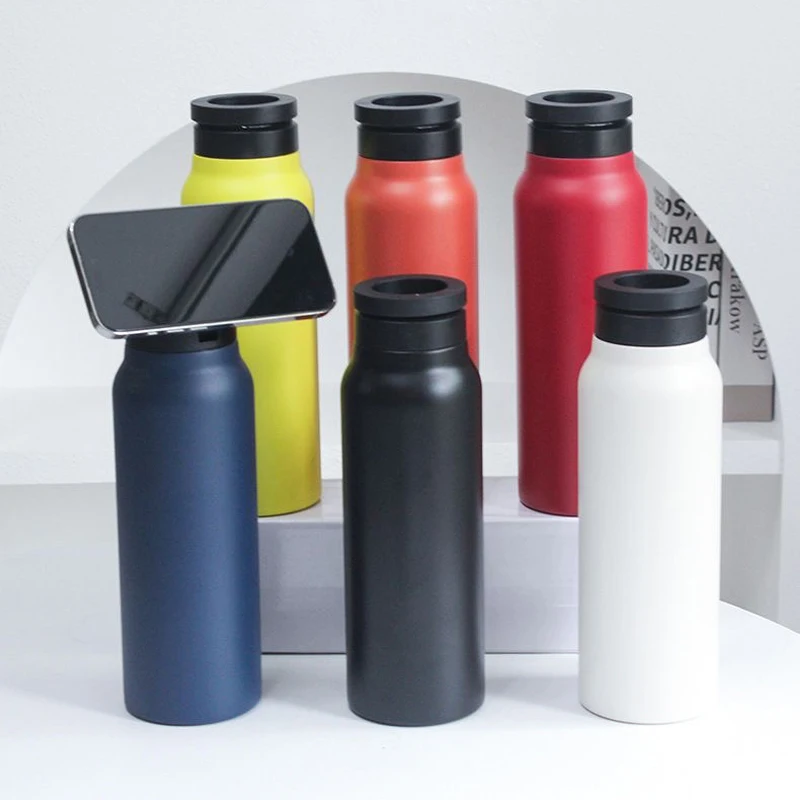 24oz Stainless Steel Insulated Water Bottle with Magnetic Phone Holder Portable Hot Cold Flask for Sports Gym Outdoor 
24oz Stainless Steel Insulated Water Bottle with Magnetic Phone Holder Portable Hot Cold Flask for Sports Gym Outdoor