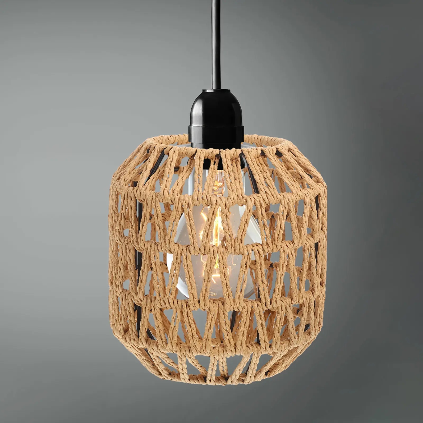 Paper Rope Woven Iron Lampshade Rustic Pendant Lamp Cover Durable Light Diffuser for Hallway Dining Room Ceiling Fixture
Paper Rope Woven Iron Lampshade Rustic Pendant Lamp Cover Durable Light Diffuser for Hallway Dining Room Ceiling Fixture
