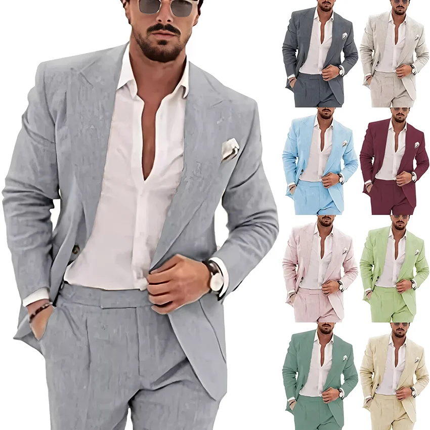 Men Linen Suit 2Pcs Suit Summer Groom Wedding Tuxedo Beach Dinner Suit Wedding suit Tailor Suit Blazer Blazer+Pants
Men Linen Suit 2Pcs Suit Summer Groom Wedding Tuxedo Beach Dinner Suit Wedding suit Tailor Suit Blazer Blazer+Pants