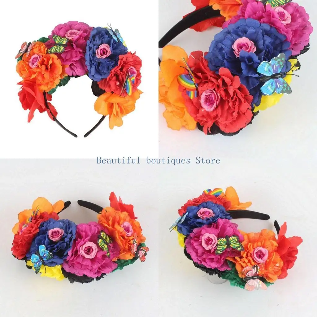 U4LF Halloween Colorful Peony Flower Headband Fairy for Butterfly Cosplay Party Headp
U4LF Halloween Colorful Peony Flower Headband Fairy for Butterfly Cosplay Party Headp