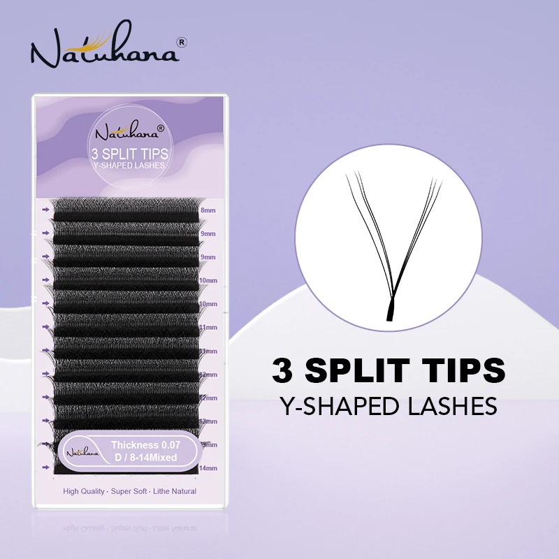 NATUHANA 3D Y-Shaped Eyelash Extensions 3 Split Tips False Lashes, Natural Volume 0.07mm YY Lashes for Eye Extension
NATUHANA 3D Y-Shaped Eyelash Extensions 3 Split Tips False Lashes, Natural Volume 0.07mm YY Lashes for Eye Extension
